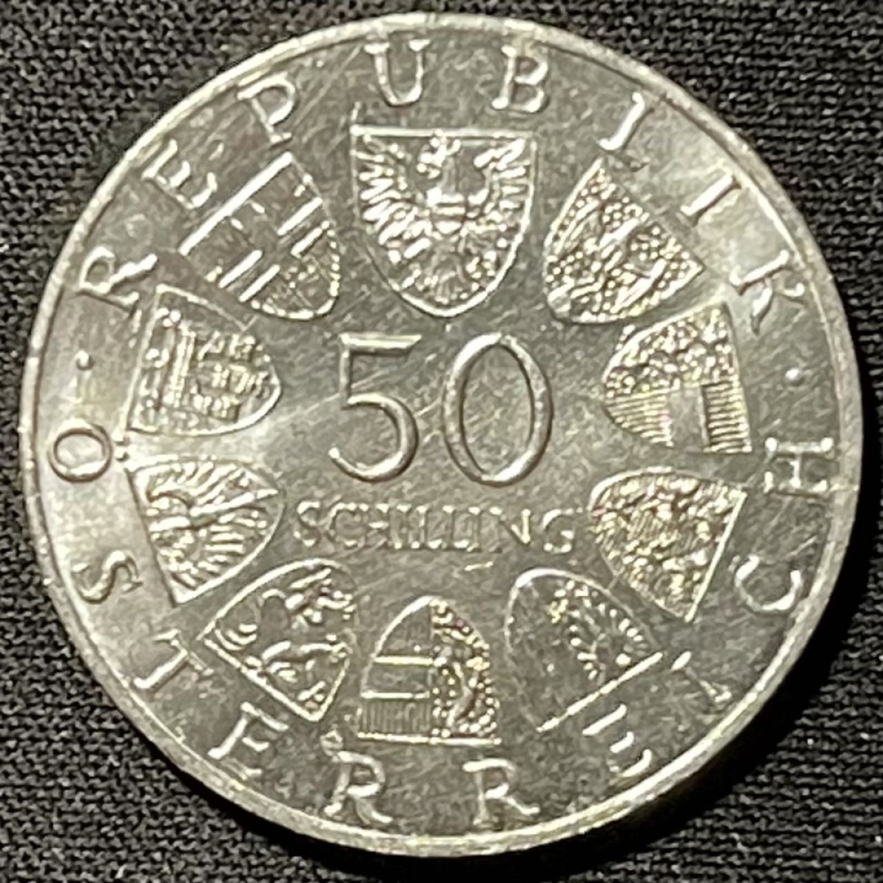 紫瑗钱币——第249期拍卖 奥地利 1971年 尤里乌斯·拉贝 诞辰80周年 50先令 20克 0.9银 