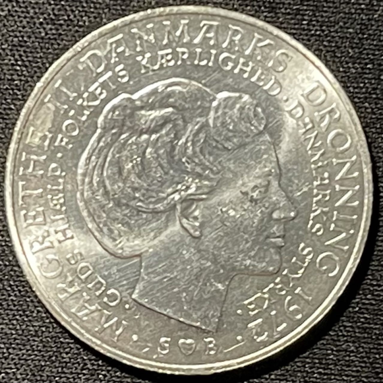 紫瑗钱币——第249期拍卖 丹麦 1972年 玛格丽特女王登基 10克朗 20.4克 0.8银