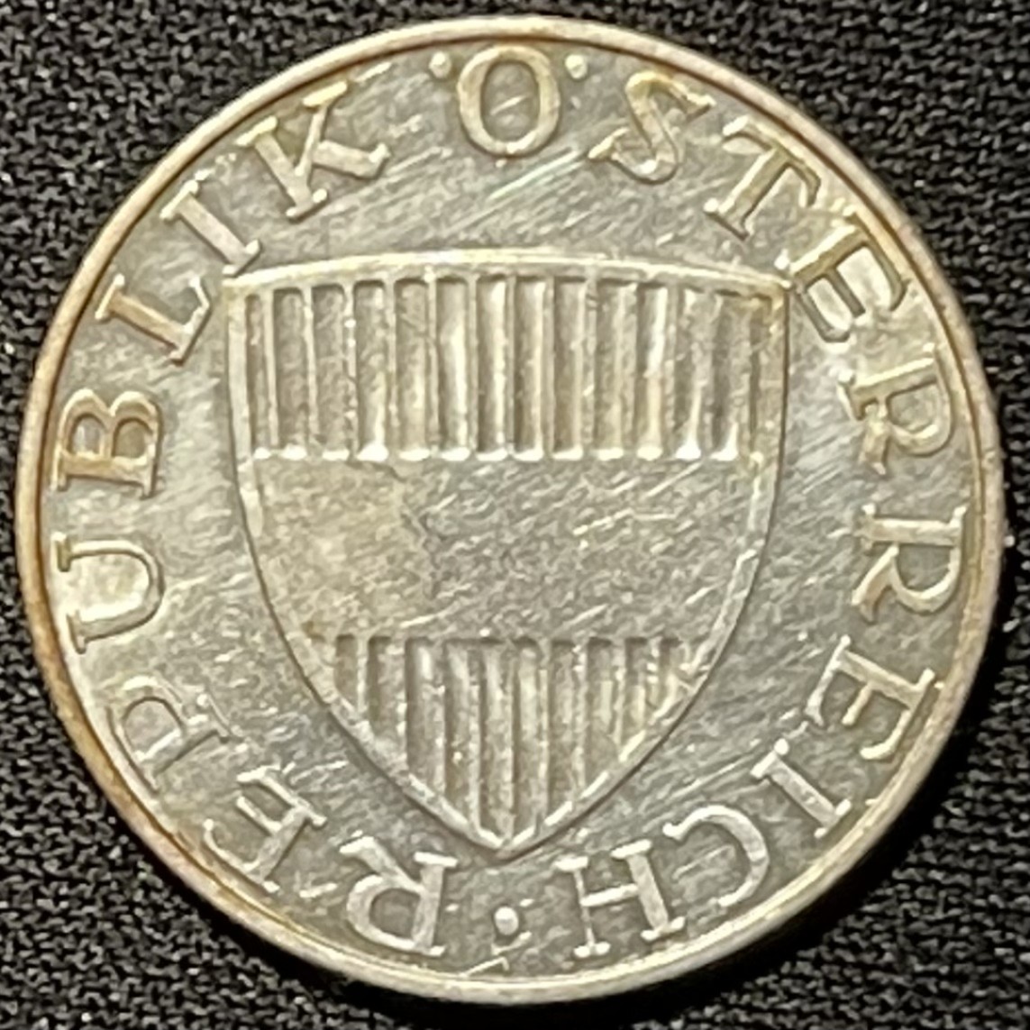 紫瑗钱币——第249期拍卖 奥地利 1957年 女神 10先令 7.5克 0.64银 UNC