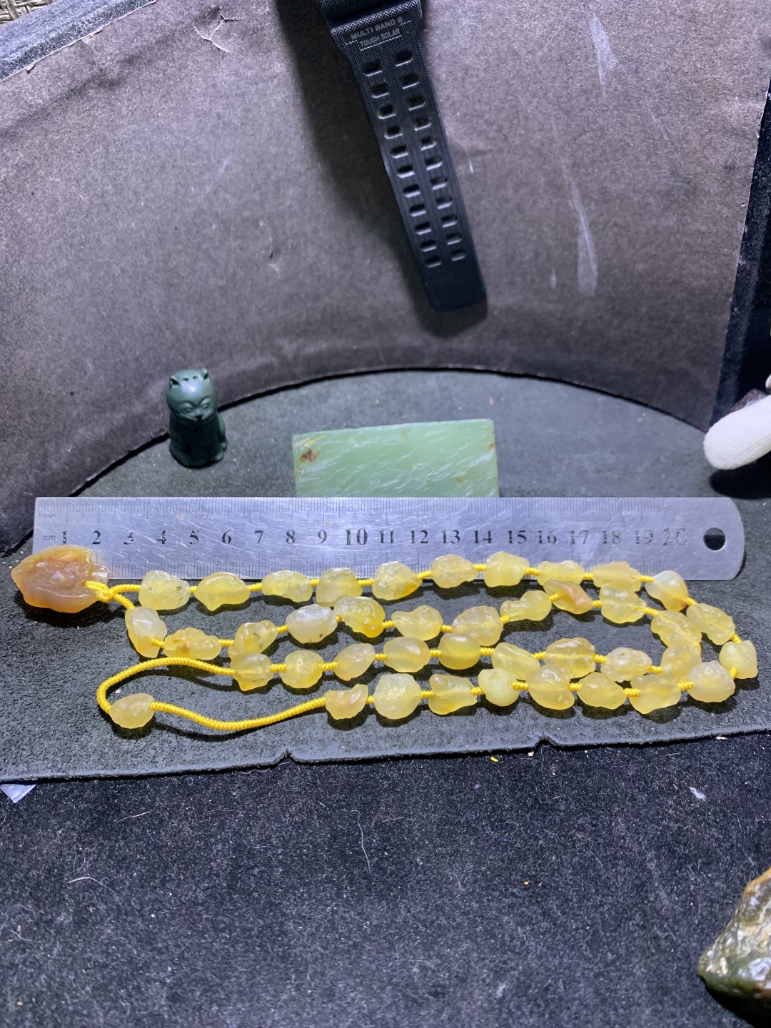 精美天然阿拉善玛瑙麻皮蜜蜡黄色项链加糖心吊坠项链一条，