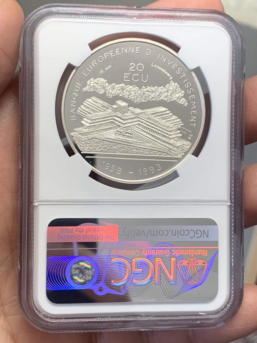 《竞宝斋》第130场-周日，周一连拍 (全场包邮) 冠军分 NGC-PF69 卢森堡1993年 亨利七世 20ECU精制大银币 发行量7500枚