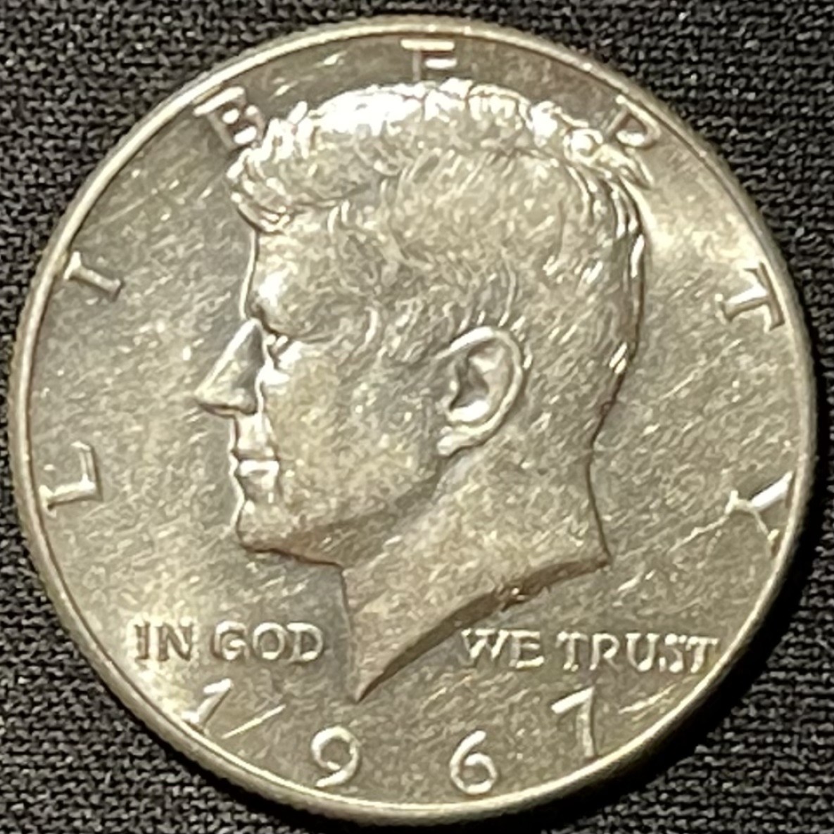 紫瑗钱币——第249期拍卖  美国 1967年 肯尼迪 半美元 50美分 11.5克 0.4银 UNC