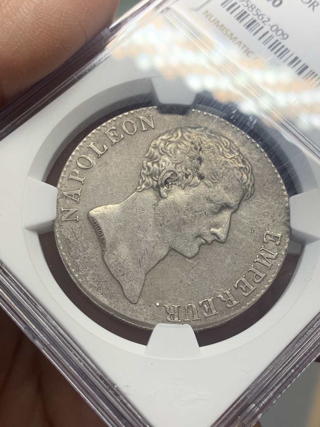 《竞宝斋》第130场-周日，周一连拍 (全场包邮) NGC XF40 法国 AN12，1804年 拿破仑 凯撒头5法郎 银币 稀少品种 细节好 给分保守了