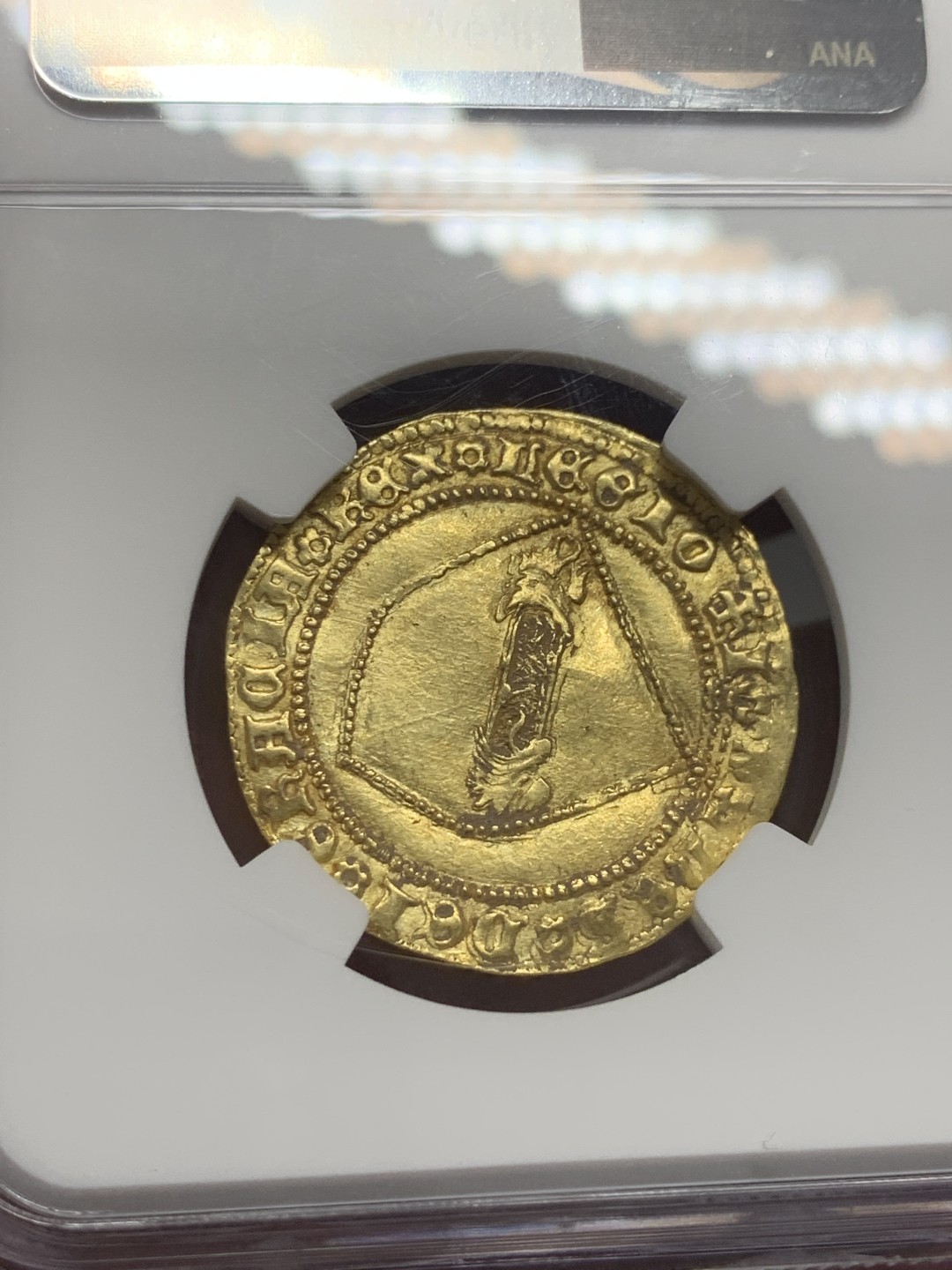 《竞宝斋》第130场-周日，周一连拍 (全场包邮) NGC-UNC 西班牙1406年 塞维利亚造 胡安二世 1DOBLA金币 非常罕见的早期金币 老东西还是要美国总部评级 这枚可以换盒