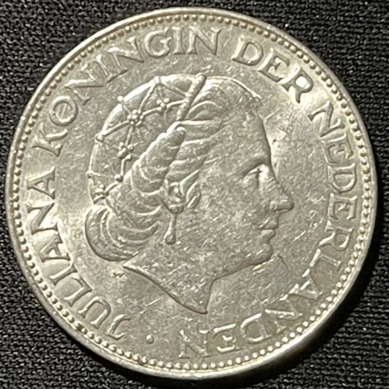 紫瑗钱币——第249期拍卖 荷兰 1966年 朱丽安娜 2.5盾 15克 0.72银 UNC