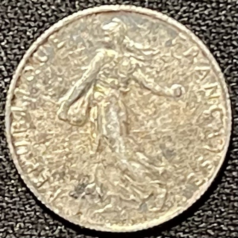 紫瑗钱币——第249期拍卖 法国 1917年 播种女神 50分 2.5克 0.835银