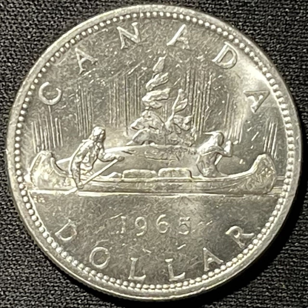 紫瑗钱币——第249期拍卖 加拿大 1965年 伊丽莎白二世 划船 1元 23.5克 0.8银