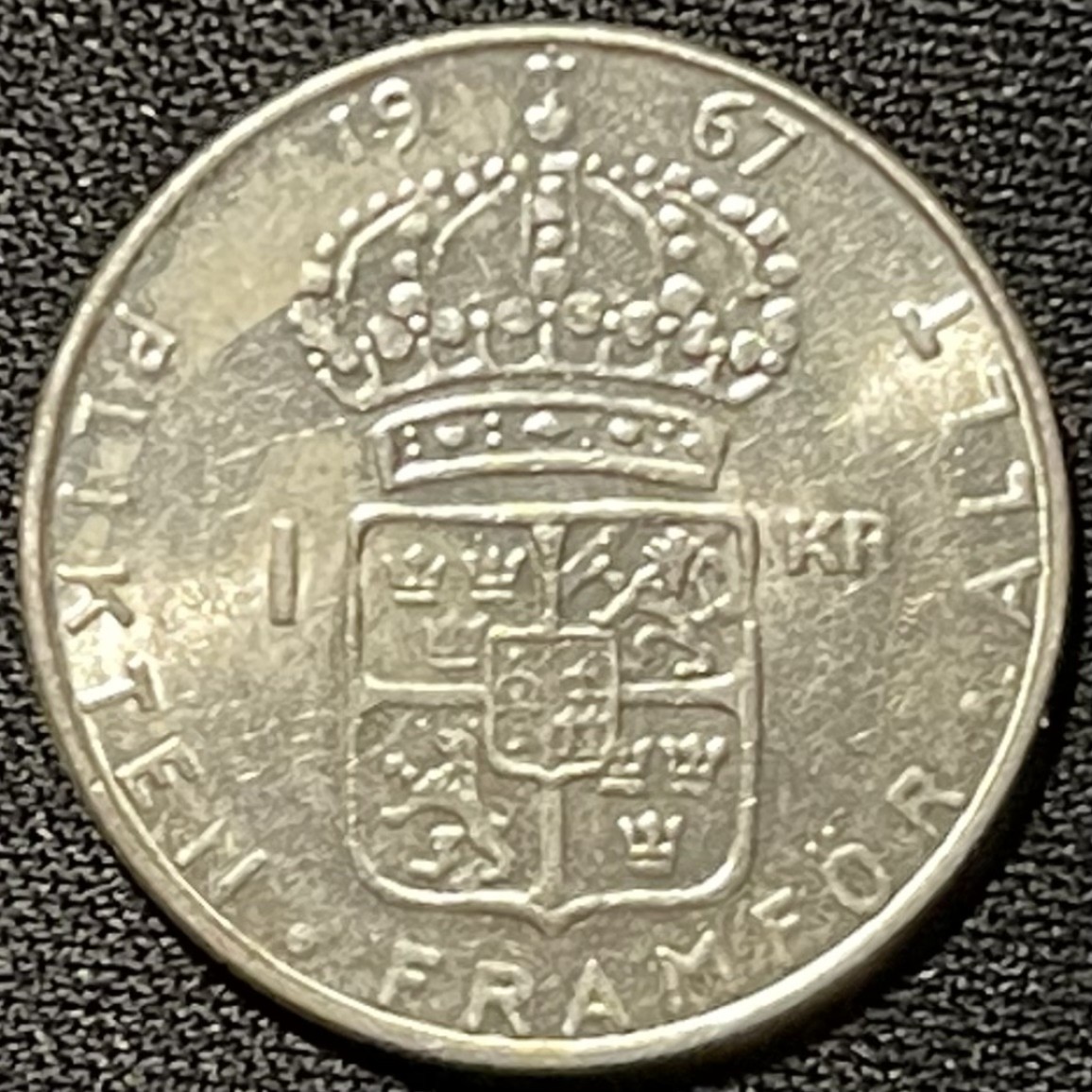 紫瑗钱币——第249期拍卖 瑞典 1967年 古斯塔夫六世 1克朗 7克 0.4银