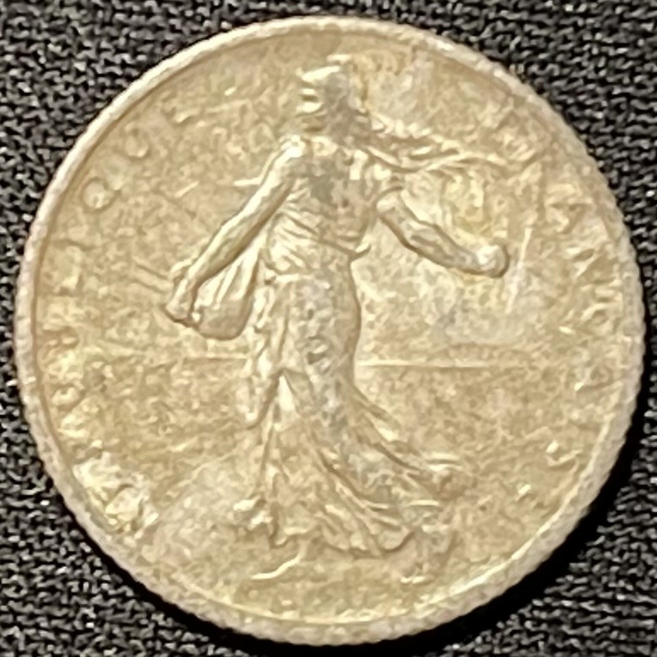 紫瑗钱币——第249期拍卖 法国 1915年 播种女神 1法郎 5克 0.835银 淡五彩