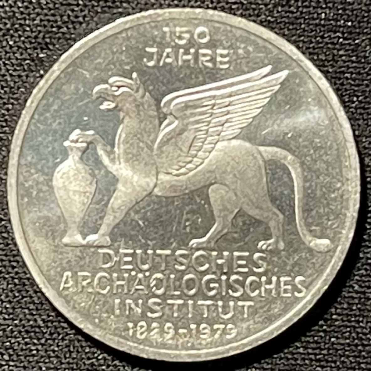 紫瑗钱币——第249期拍卖 联邦德国 1979年 D厂 德国考古学会诞辰125周年 5马克 11.2克 0.625银 UNC