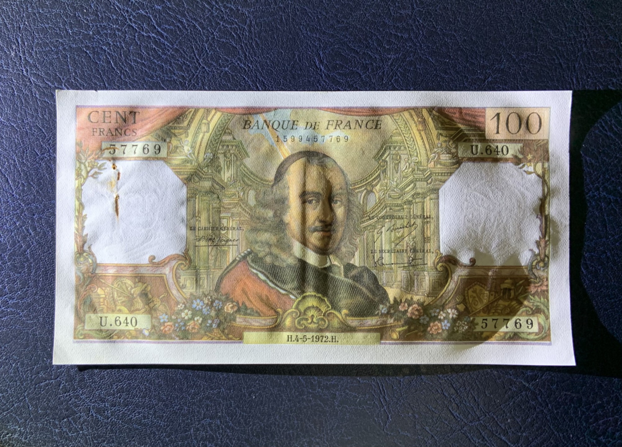 收藏联盟Quantum Auction 第228期拍卖 (已更新) 法国1972年100法郎 品相UNC- 有针孔 直板无折 