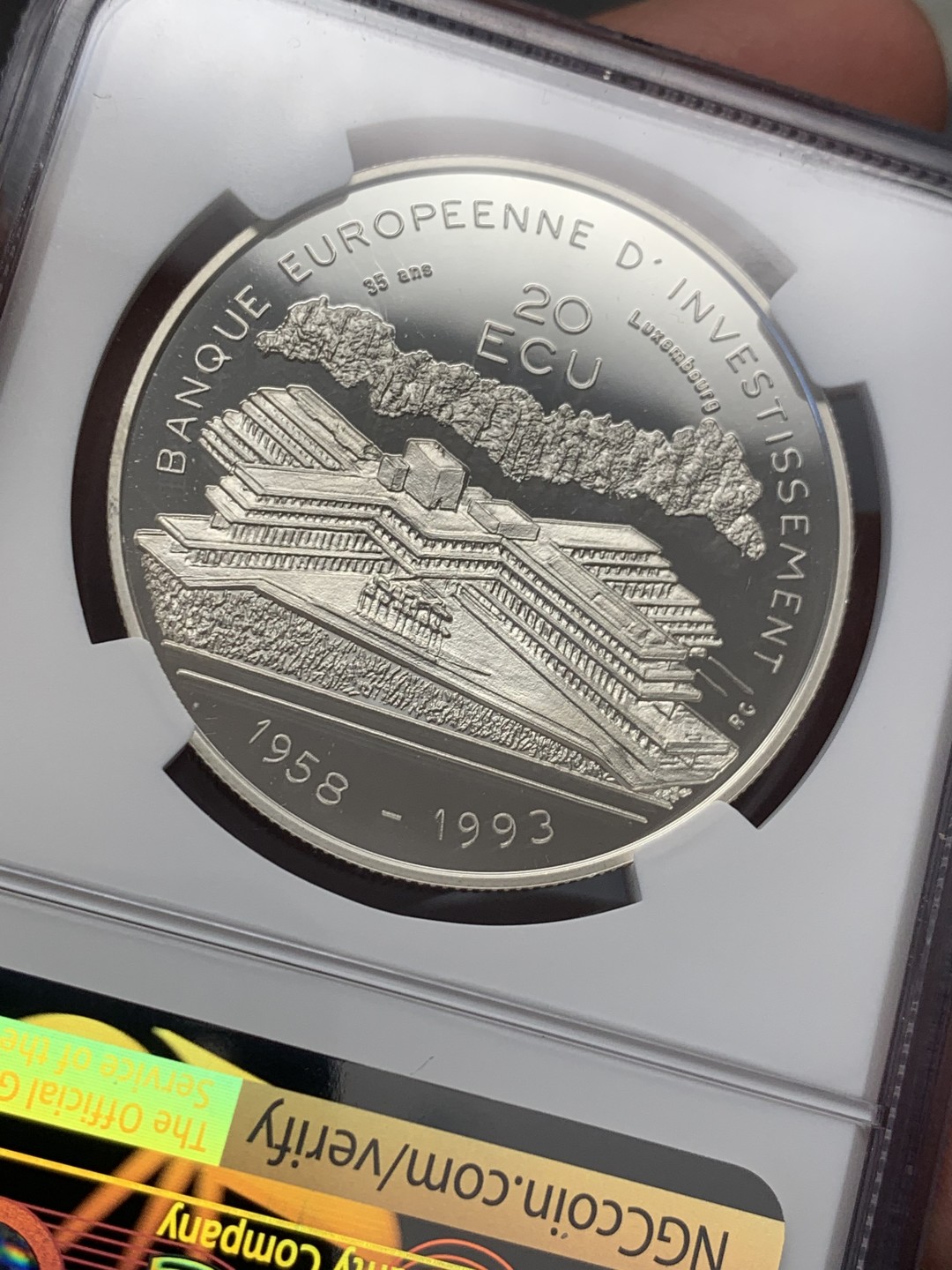 《竞宝斋》第130场-周日，周一连拍 (全场包邮) 冠军分 NGC-PF69 卢森堡1993年 亨利七世 20ECU精制大银币 发行量7500枚