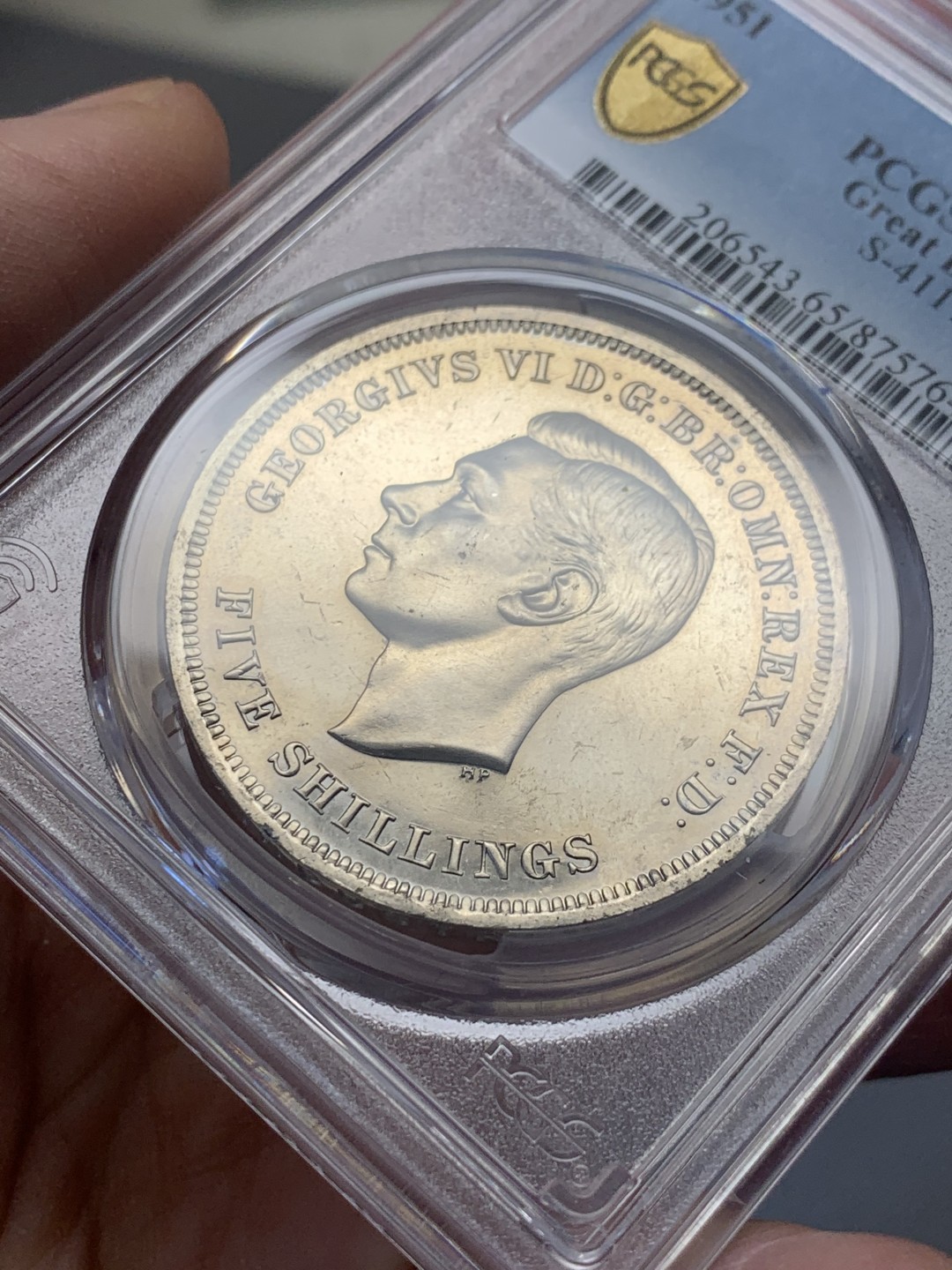 《竞宝斋》第130场-周日，周一连拍 (全场包邮) PCGS PL65 英国 1951年 1克朗镍马剑 高分少见 基本高一分价翻倍 目前还没遇到66分的