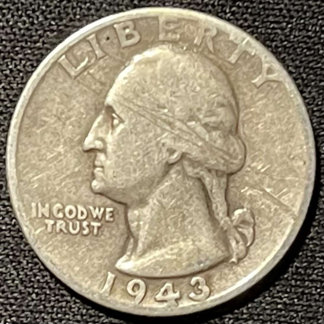 紫瑗钱币——第249期拍卖 美国 1943年 华盛顿 25美分 6.25克 0.9银