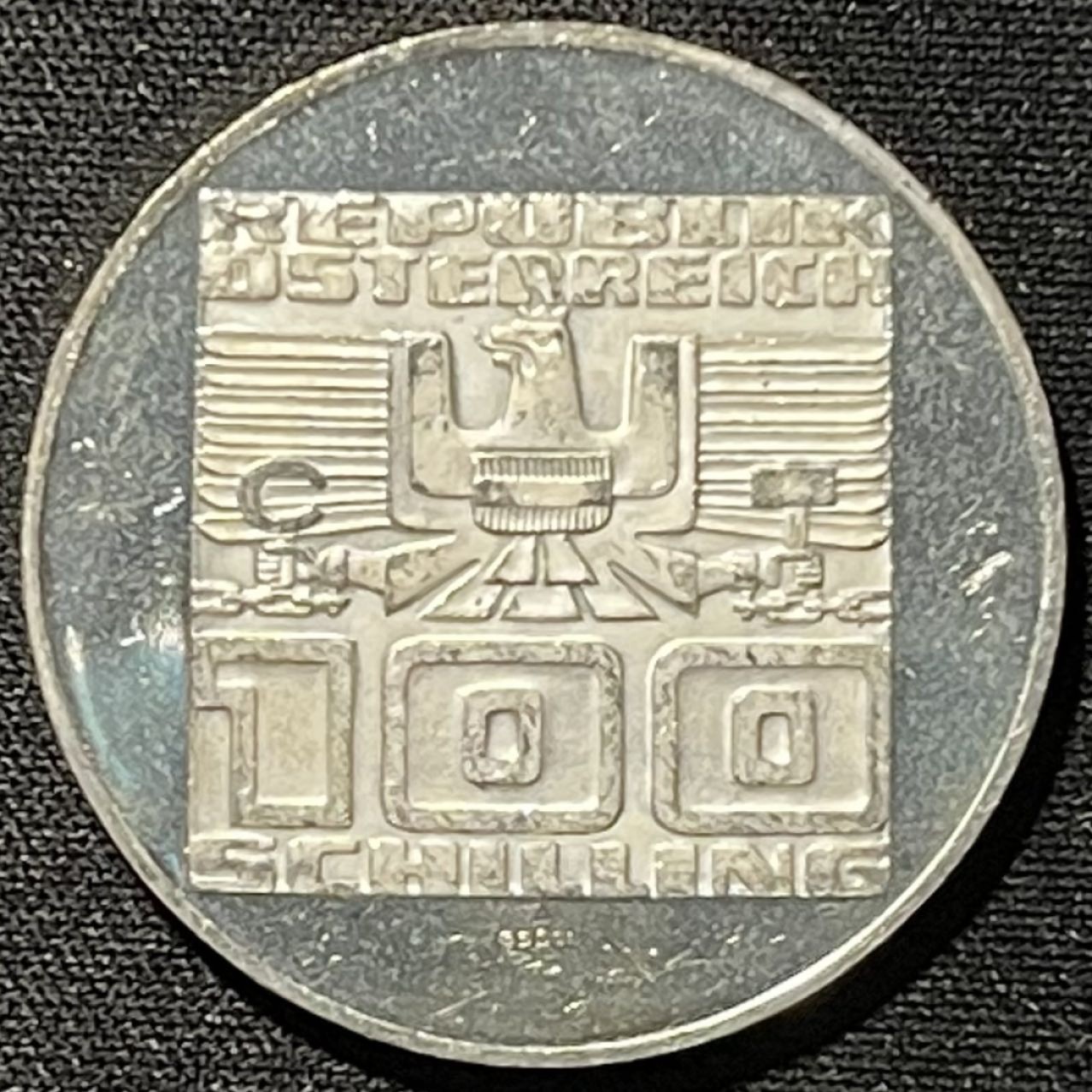 紫瑗钱币——第249期拍卖 奥地利 1978年 维拉奇成立1100周年 100先令 24克 0.64银 精制