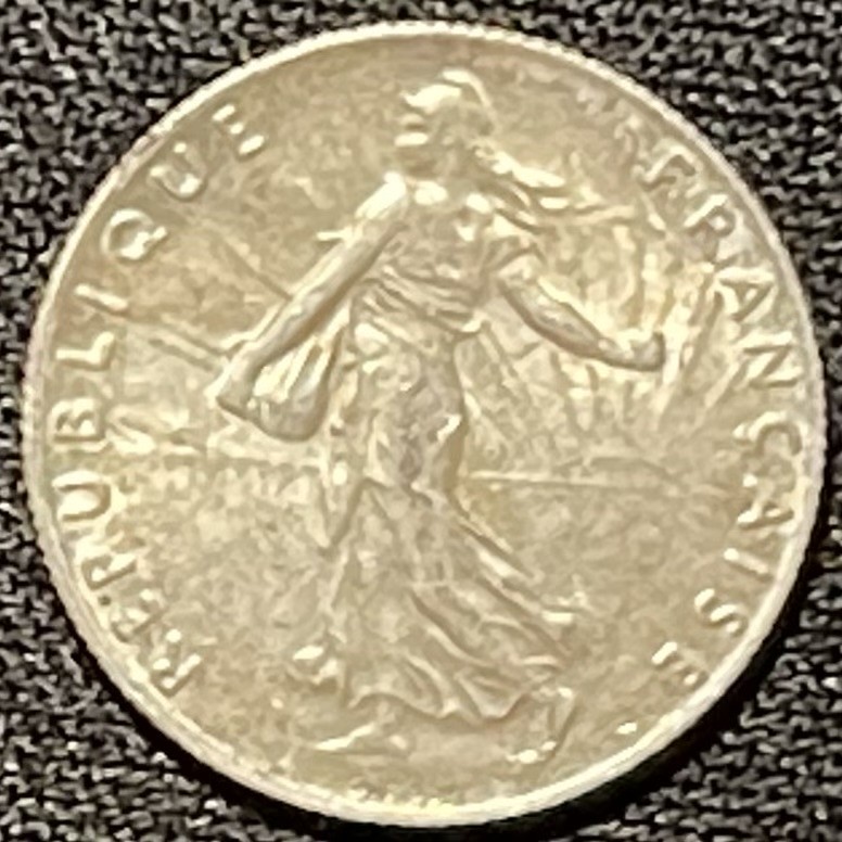 紫瑗钱币——第249期拍卖 法国 1918年 播种女神 50分 2.5克 0.835银 UNC