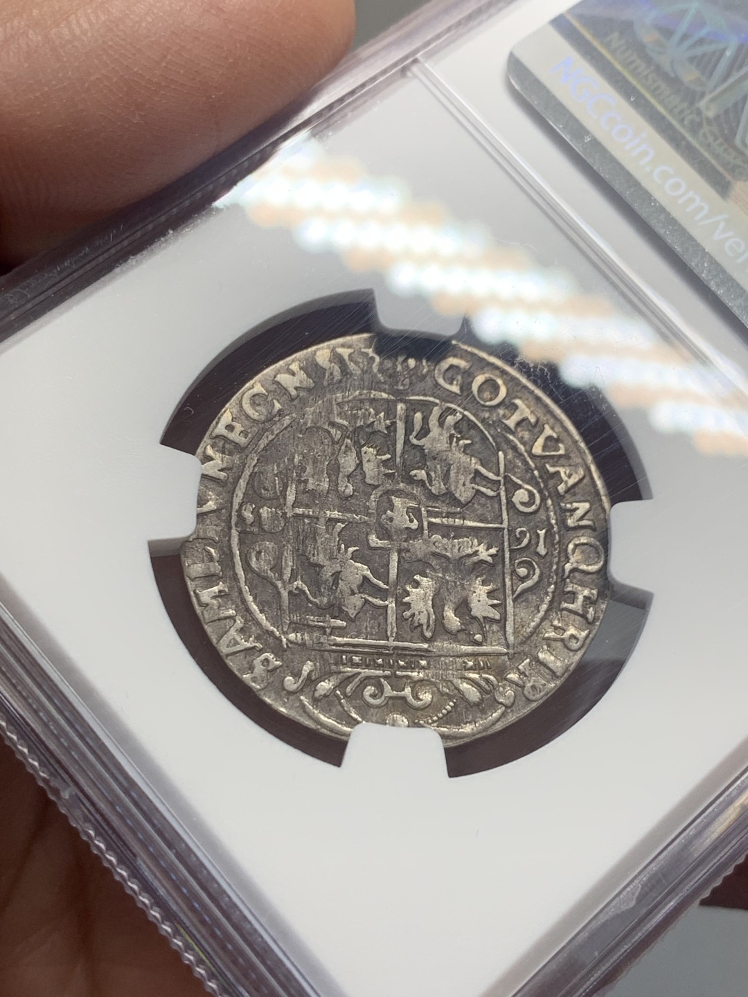 《竞宝斋》第130场-周日，周一连拍 (全场包邮) NGC XF40 波兰1623年Danzig Sigismund三世原味稀少银币