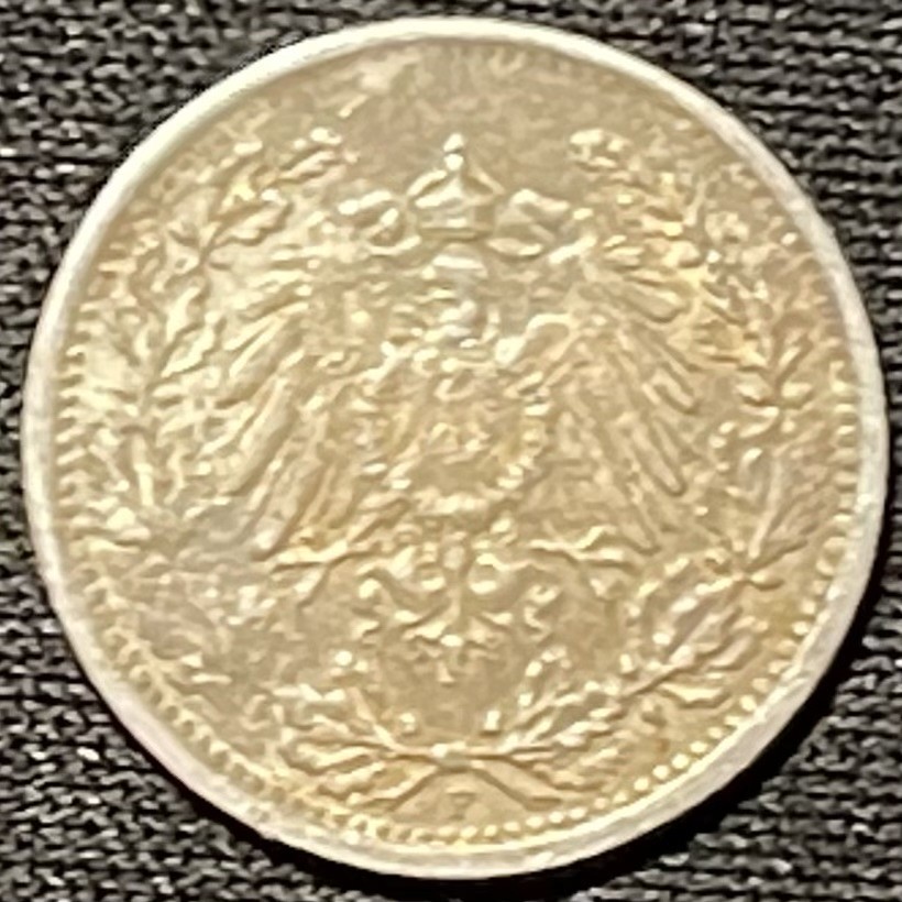 紫瑗钱币——第249期拍卖 德国 1916年 F版 长翅 1/2马克 2.77克 0.9银