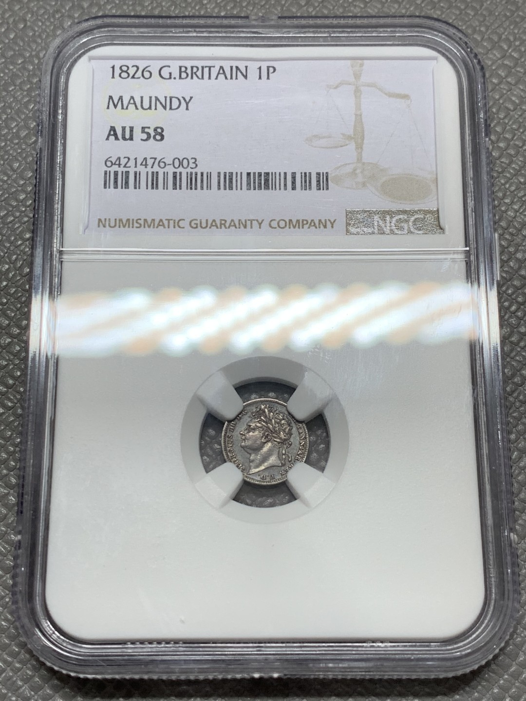 《竞宝斋》第131场-周日，周一连拍 (全场包邮) NGC AU58  1826年英国乔四洗脚1便士