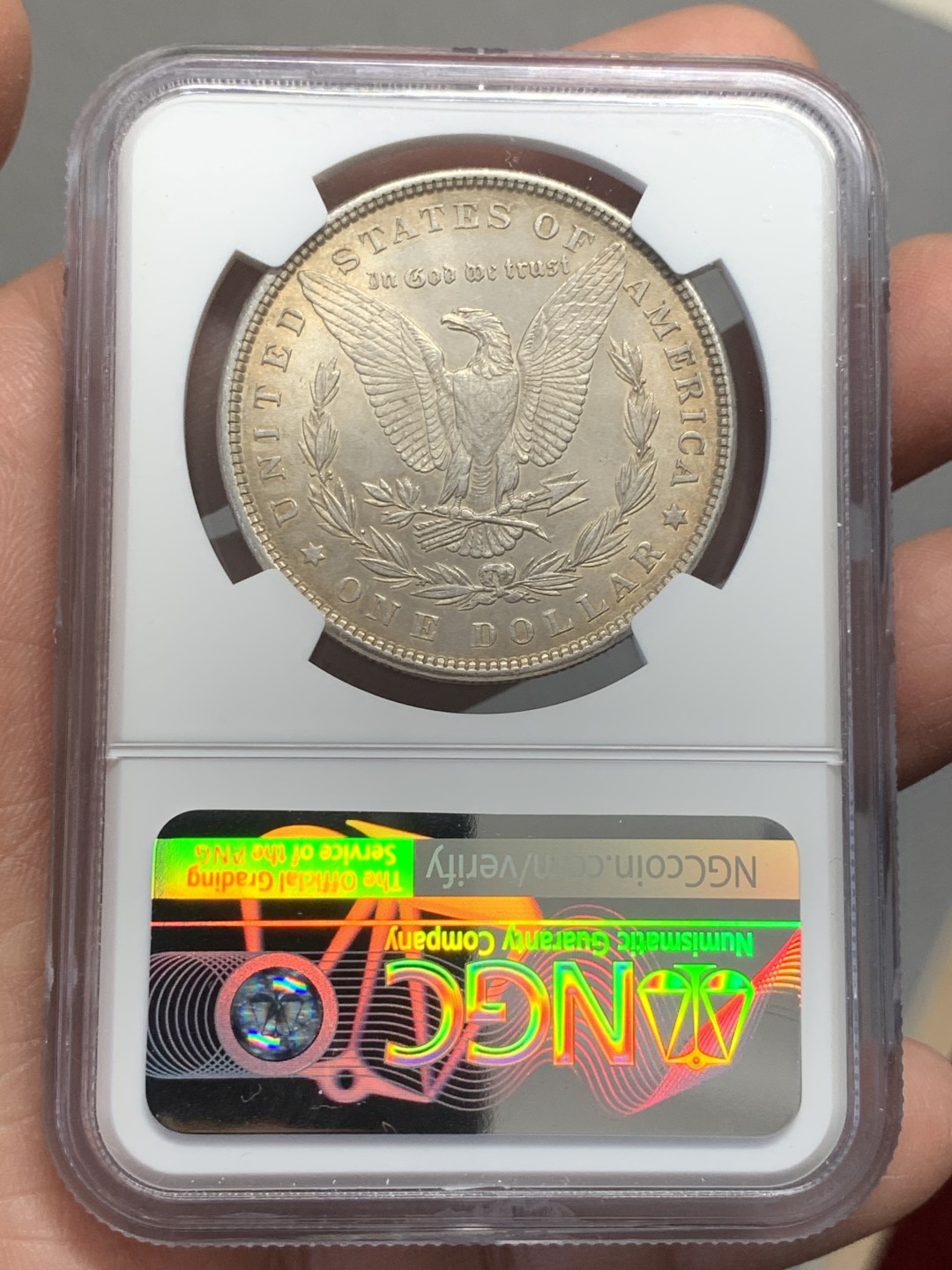 《竞宝斋》第131场-周日，周一连拍 (全场包邮) NGC-MS61 美国1882年 摩根 1元大银币 原光好品