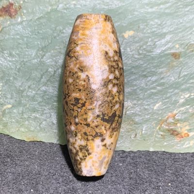 精美天然罕见鱼籽纹九眼页岩亚光天珠一颗！ - 精美天然罕见鱼籽纹九眼页岩亚光天珠一颗！