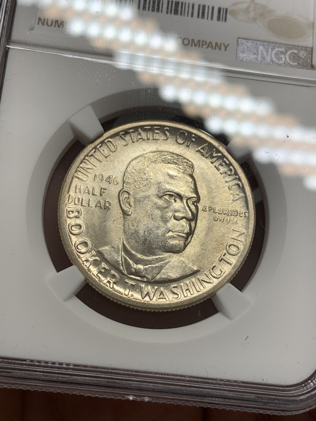 《竞宝斋》第131场-周日，周一连拍 (全场包邮) NGC-MS64 美国 1946年 布克华盛顿 半美元纪念银币