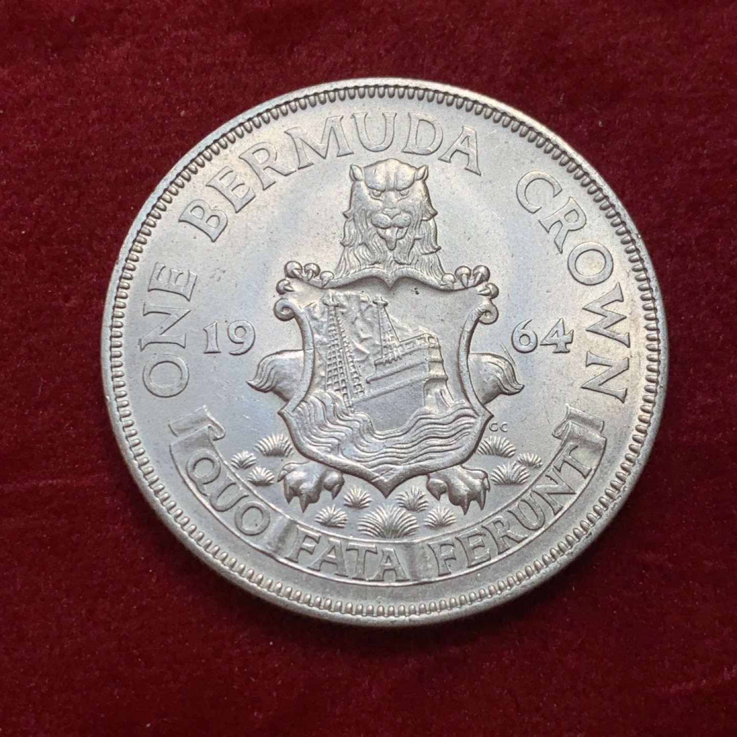 《竞宝斋》第131场-周日，周一连拍 (全场包邮) 英属 百慕大 1964年 1克朗银币