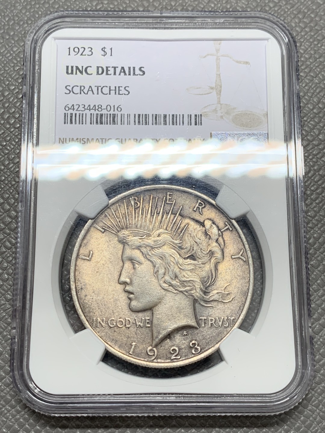 《竞宝斋》第131场-周日，周一连拍 (全场包邮) NGC UNC 1923年美国和平一美元银币