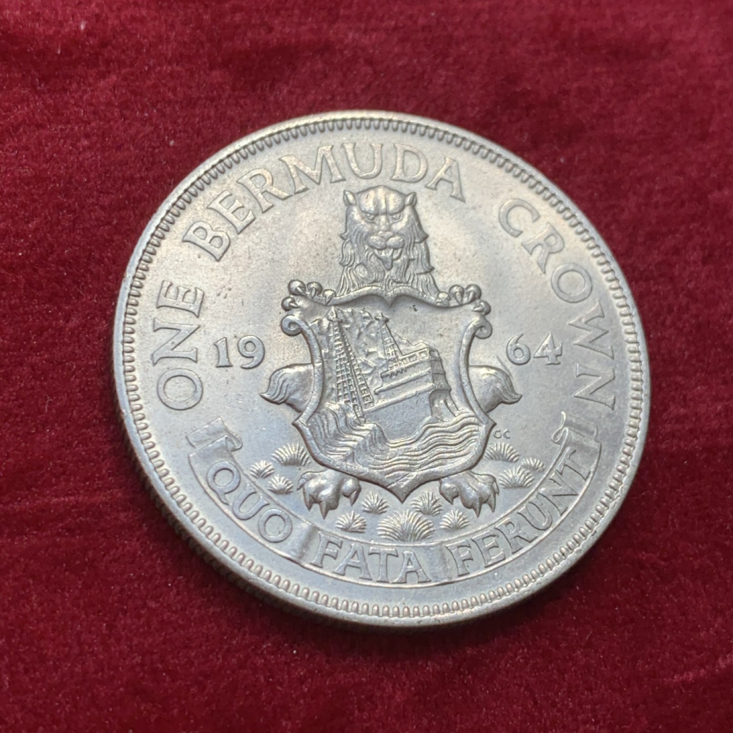 《竞宝斋》第131场-周日，周一连拍 (全场包邮) 英属 百慕大 1964年 1克朗银币