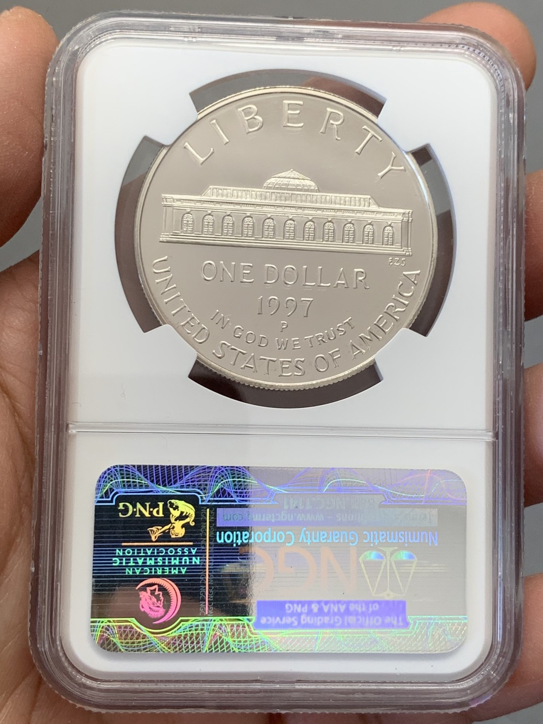 《竞宝斋》第131场-周日，周一连拍 (全场包邮) NGC-PF69 UC 美国 1997年 植物园175周年纪念 精制大银币 900银 26.73克 高分好状态