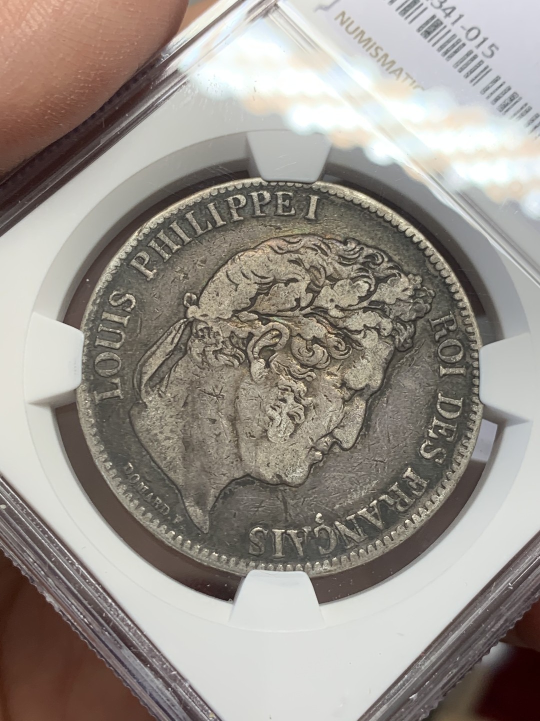 《竞宝斋》第131场-周日，周一连拍 (全场包邮) NGC-VF30 法国 1838年B版 菲利普 5法郎 银币 原味包浆