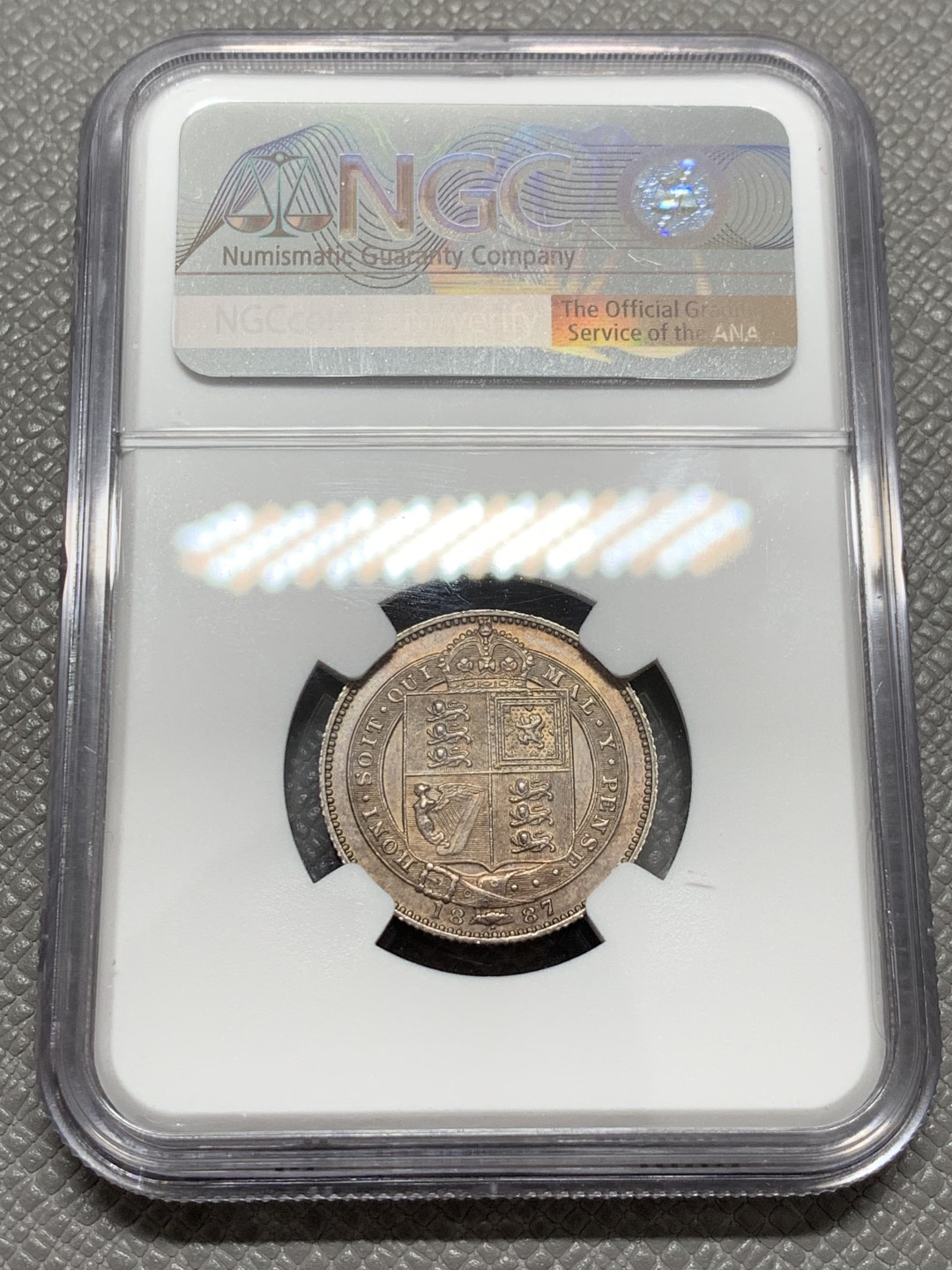 《竞宝斋》第131场-周日，周一连拍 (全场包邮) NGC MS 62 1887年英国维多利亚高冠1先令