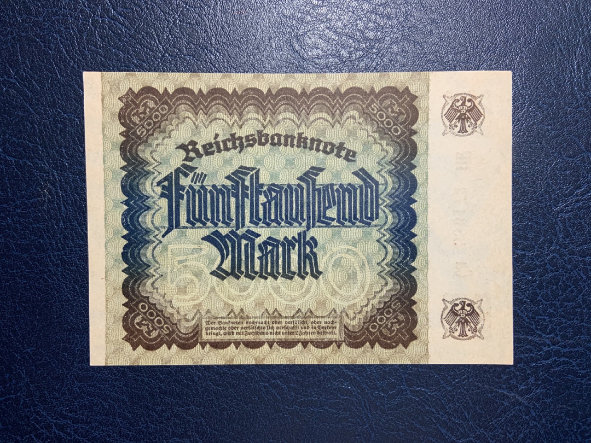 收藏联盟Quantum Auction 第229期拍卖 已更新 德国1922年5000马克 品相全新UNC 