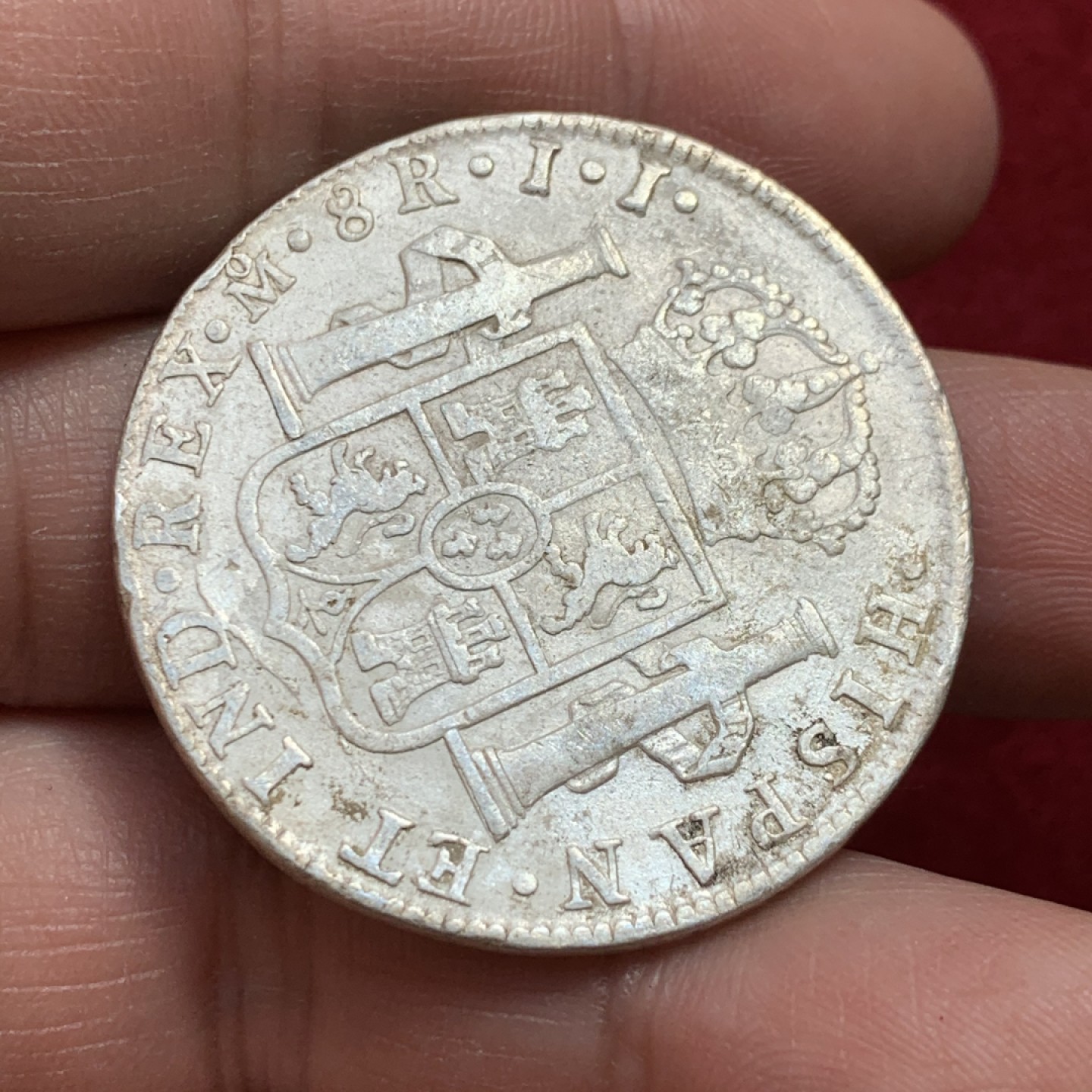 《竞宝斋》第131场-周日，周一连拍 (全场包邮) 墨西哥 1813年 费七 8R双柱 大银币