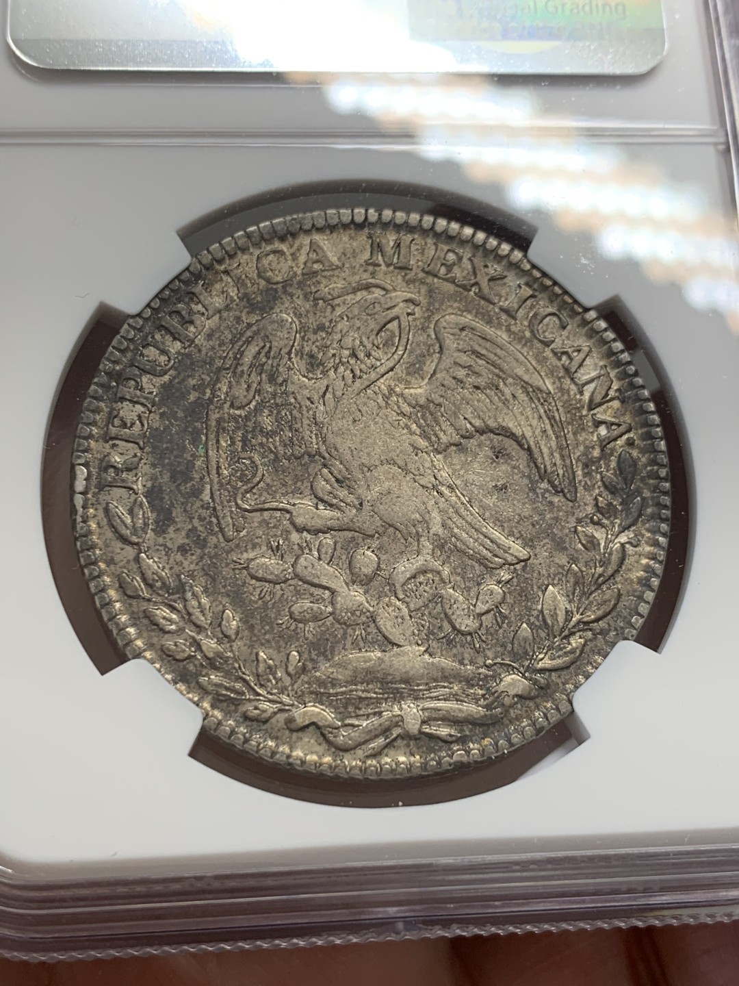 《竞宝斋》第131场-周日，周一连拍 (全场包邮) NGC-XF45墨西哥1842年8里亚尔鹰洋 少见早期鹰洋原味好品 银币