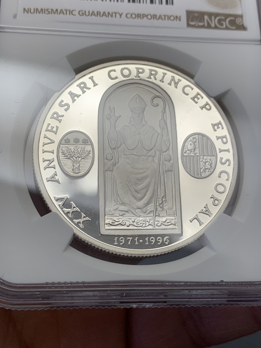 《竞宝斋》第131场-周日，周一连拍 (全场包邮) NGC-PF68 安道尔1996年 神罗皇帝腓特烈二世 10第纳尔精制大银币