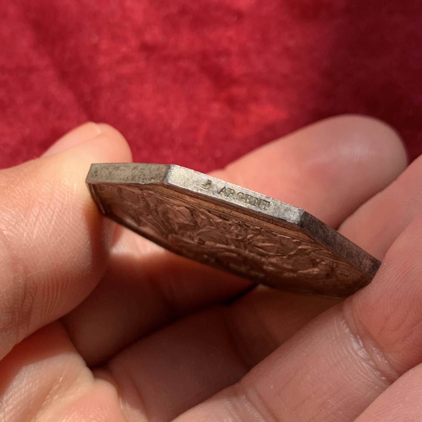 《竞宝斋》第131场-周日，周一连拍 (全场包邮) 法国1817年 坐人 八角JETON银币 顶级品相带彩 19.9克 船首标