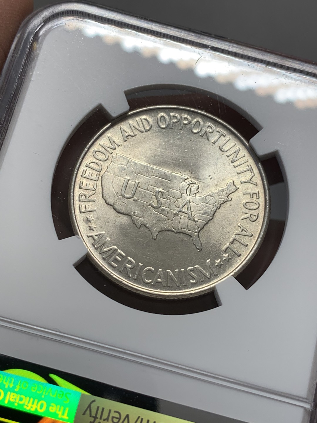 《竞宝斋》第131场-周日，周一连拍 (全场包邮) NGC-MS64 美国1952年 华盛顿 半圆银币 顶级品相