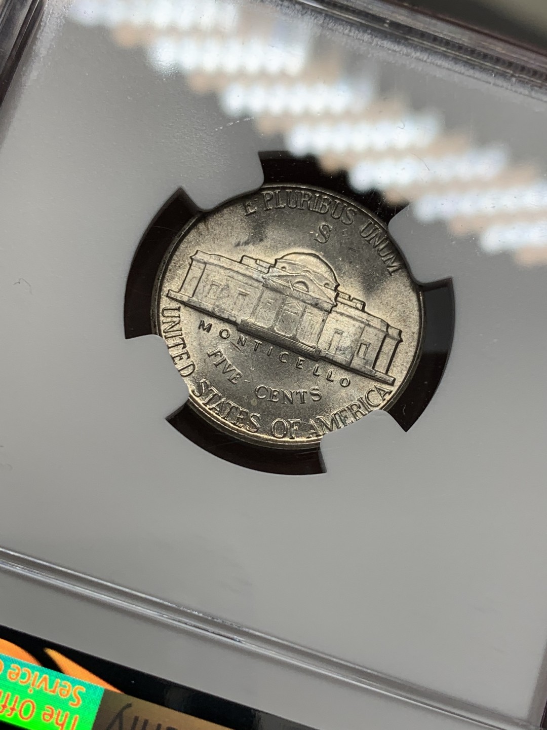 《竞宝斋》第131场-周日，周一连拍 (全场包邮) NGC-MS64 美国 1945年 杰弗逊战时5美分（含银版，仅1942-1945战时版含银）