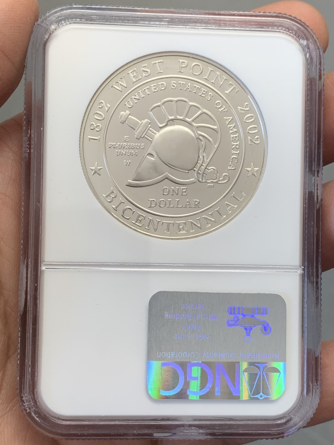 《竞宝斋》第131场-周日，周一连拍 (全场包邮) NGC-PF69 UC 美国 2002年 西点军校 200周年纪念 精制大银币 900银 26.73克 高分好状态