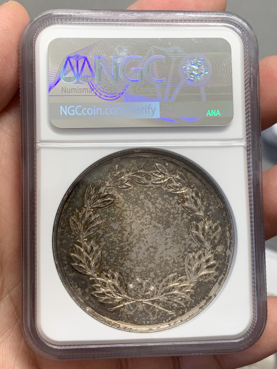 《竞宝斋》第131场-周日，周一连拍 (全场包邮) NGC MS63 德国十九世纪歌唱比赛镀银铜章 45mm大规格