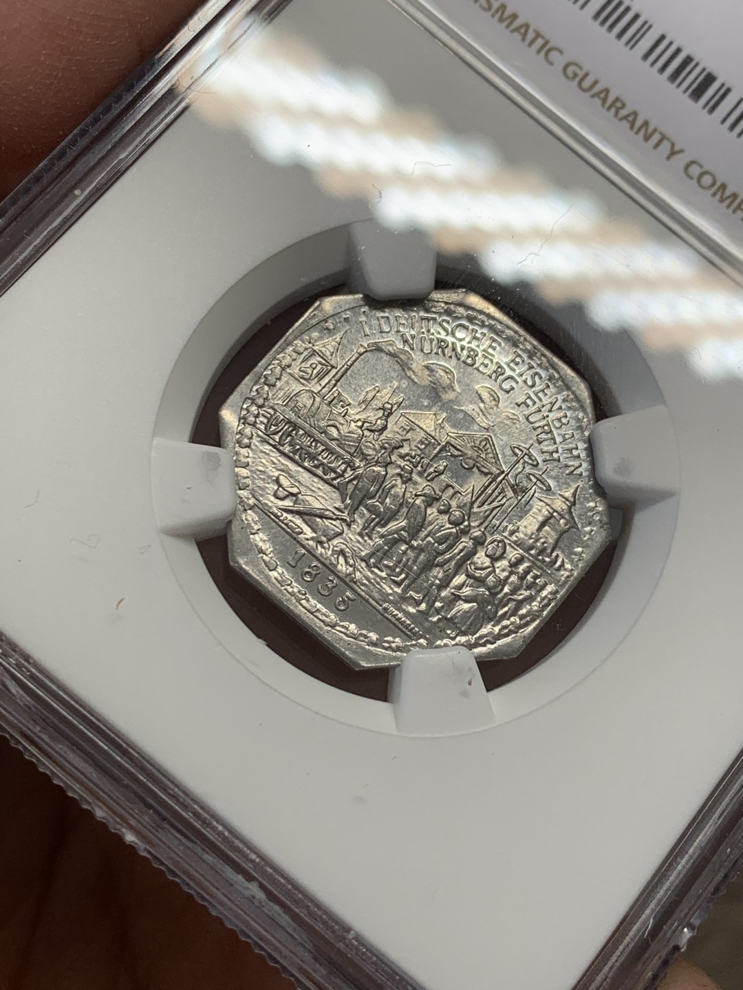 《竞宝斋》第131场-周日，周一连拍 (全场包邮) NGC MS66 德国 1920年 高分纽伦堡 20盆尼 紧急代用币