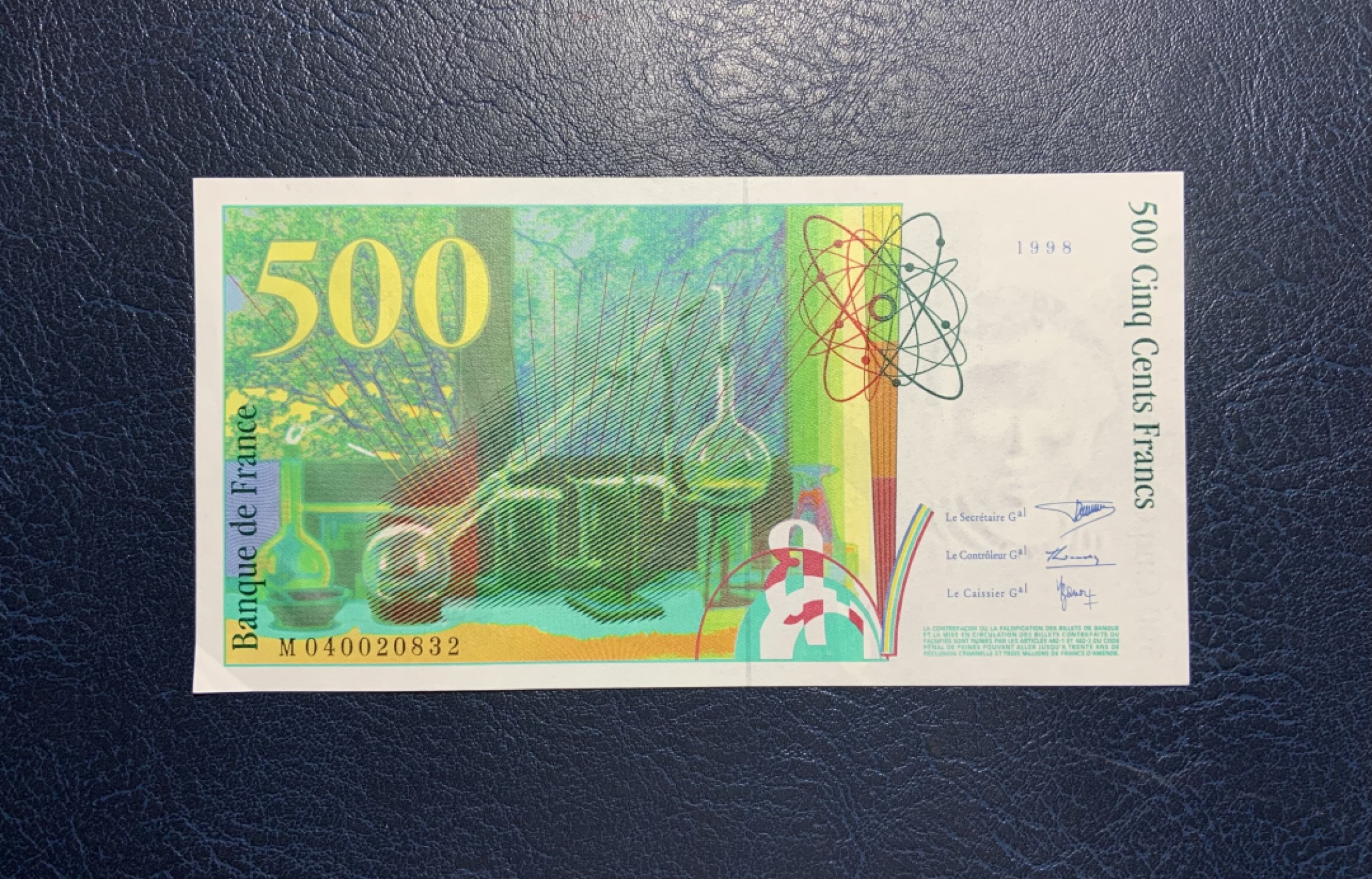 收藏联盟Quantum Auction 第229期拍卖 已更新 法国1998年500法郎 品相UNC-  诺贝尔化学奖得主居里夫妇