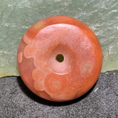 精美亚光保山南红玛瑙平安扣一个， - 精美亚光保山南红玛瑙平安扣一个，