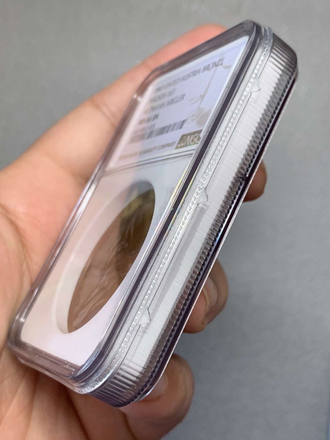 《竞宝斋》第131场-周日，周一连拍 (全场包邮) NGC MS66 奥地利1843豪斯宗教盾徽铜章淡淡五彩 高分巧克力铜章