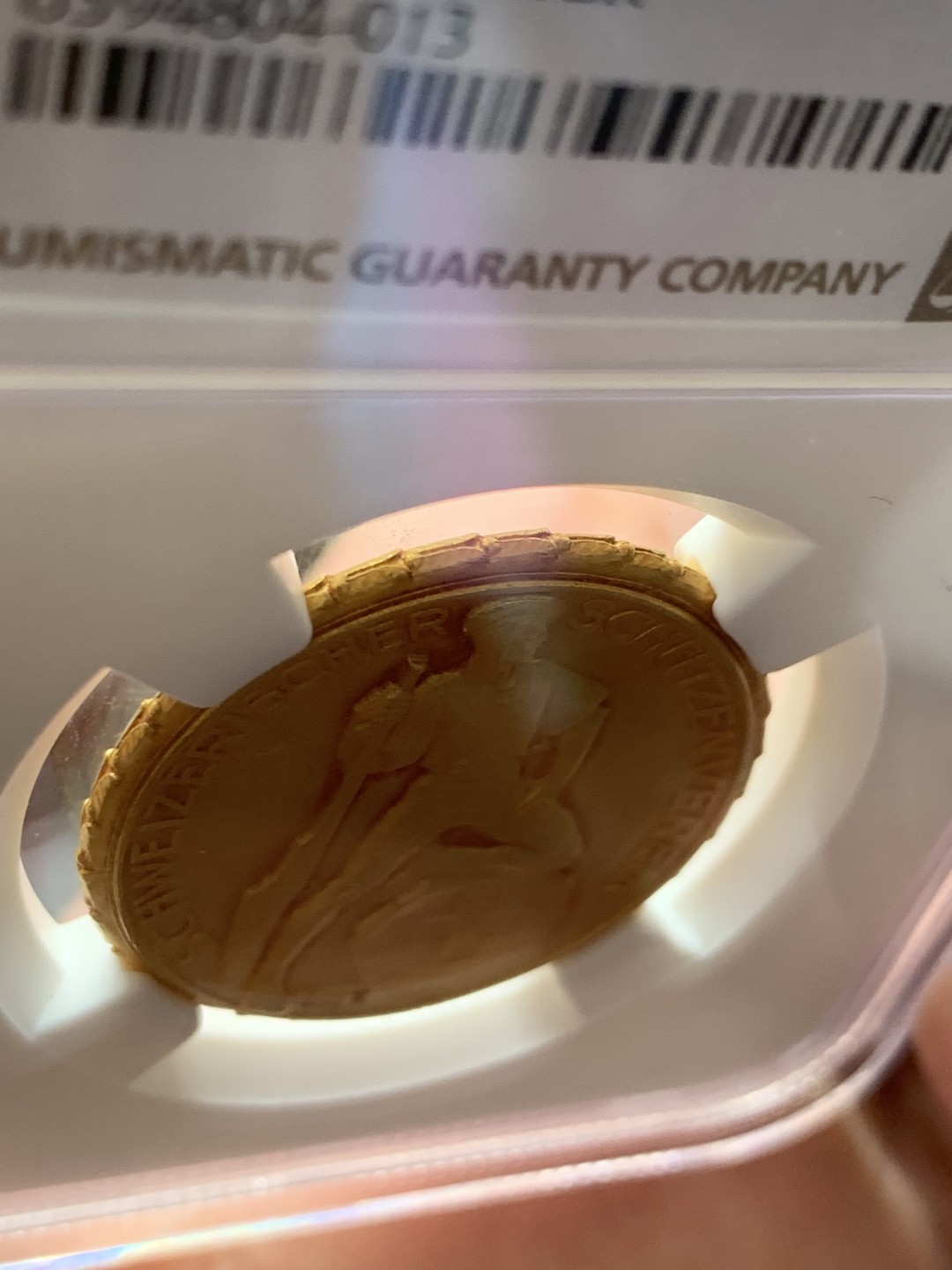 《竞宝斋》第131场-周日，周一连拍 (全场包邮) NGC MS67 1920-30年瑞士射击节镀金银章 顶级 完美品相