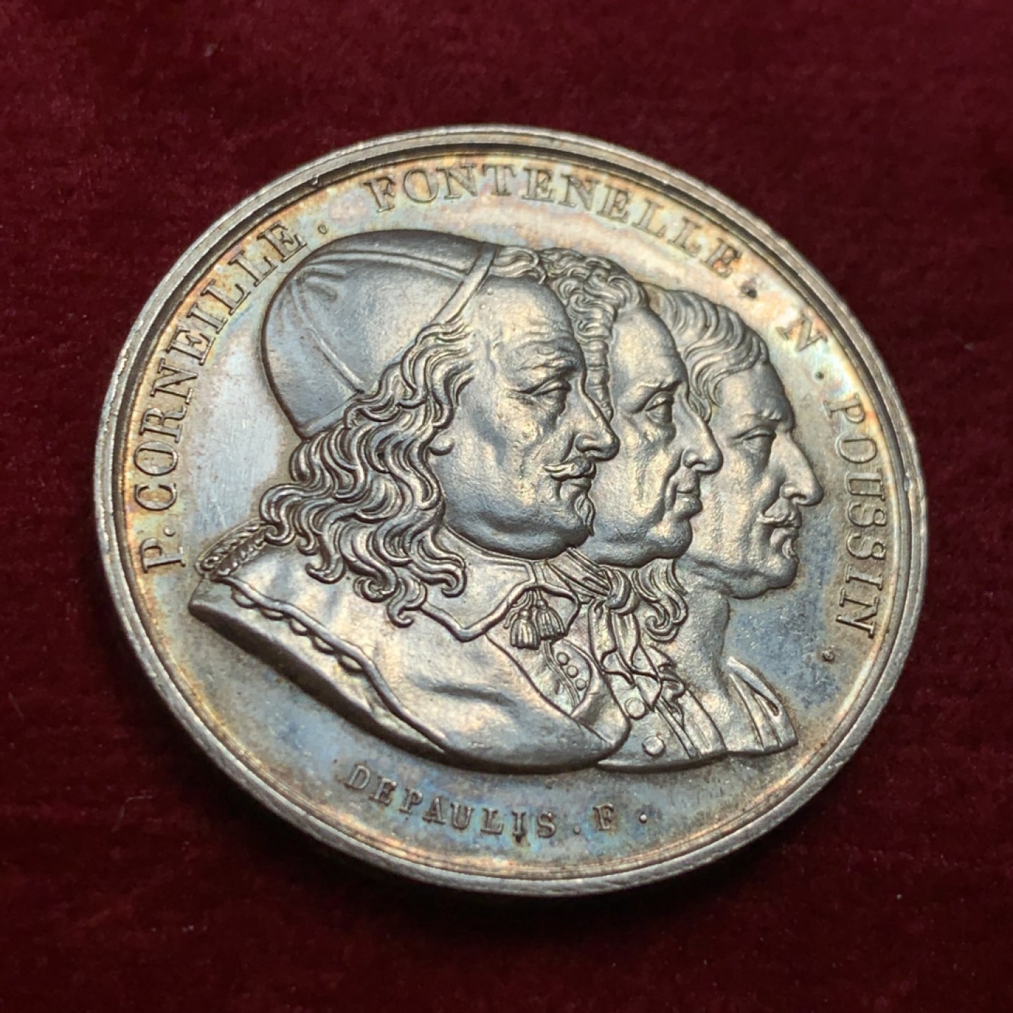 《竞宝斋》第131场-周日，周一连拍 (全场包邮) 法国1744年 诺曼底 JETON银币 细节一流 非常漂亮 15.9克 手指铭银标