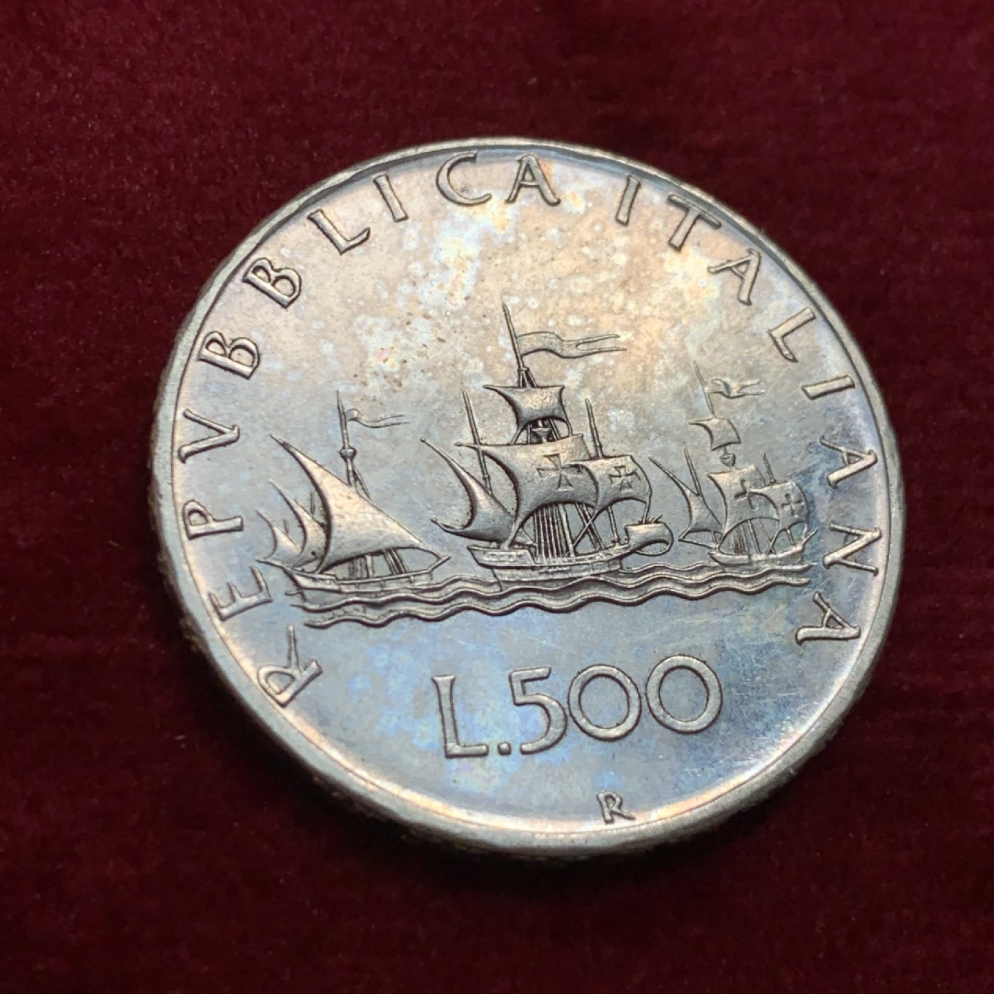 《竞宝斋》第131场-周日，周一连拍 (全场包邮) 意大利1966年美女500里拉银币，经典品种