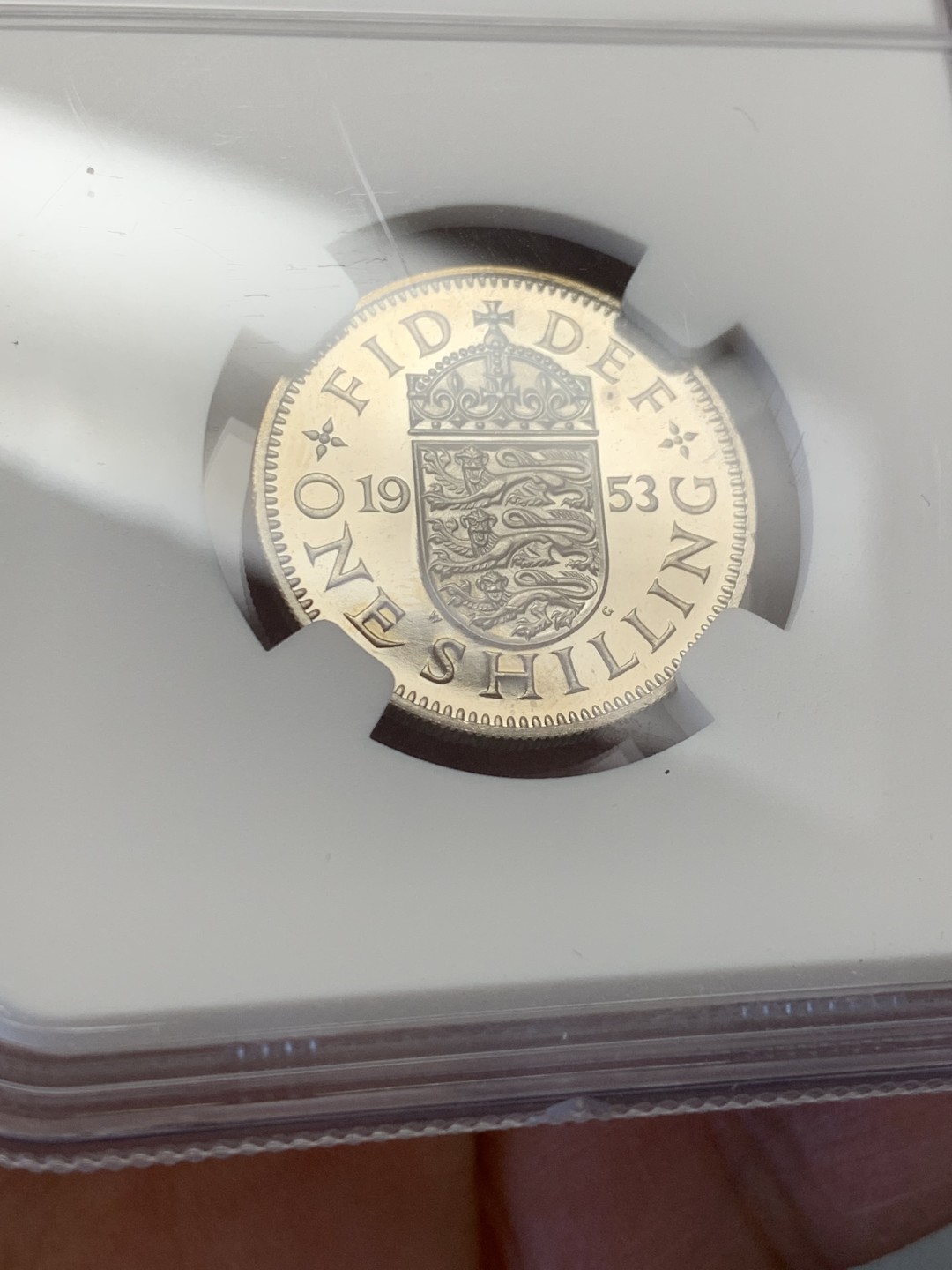 《竞宝斋》第131场-周日，周一连拍 (全场包邮) NGC PF66CA 1953年英国伊丽莎白二世首年精制1先令（SCOTTISH),高分加CAM SBP拍卖66分带CAM 1先令已过千