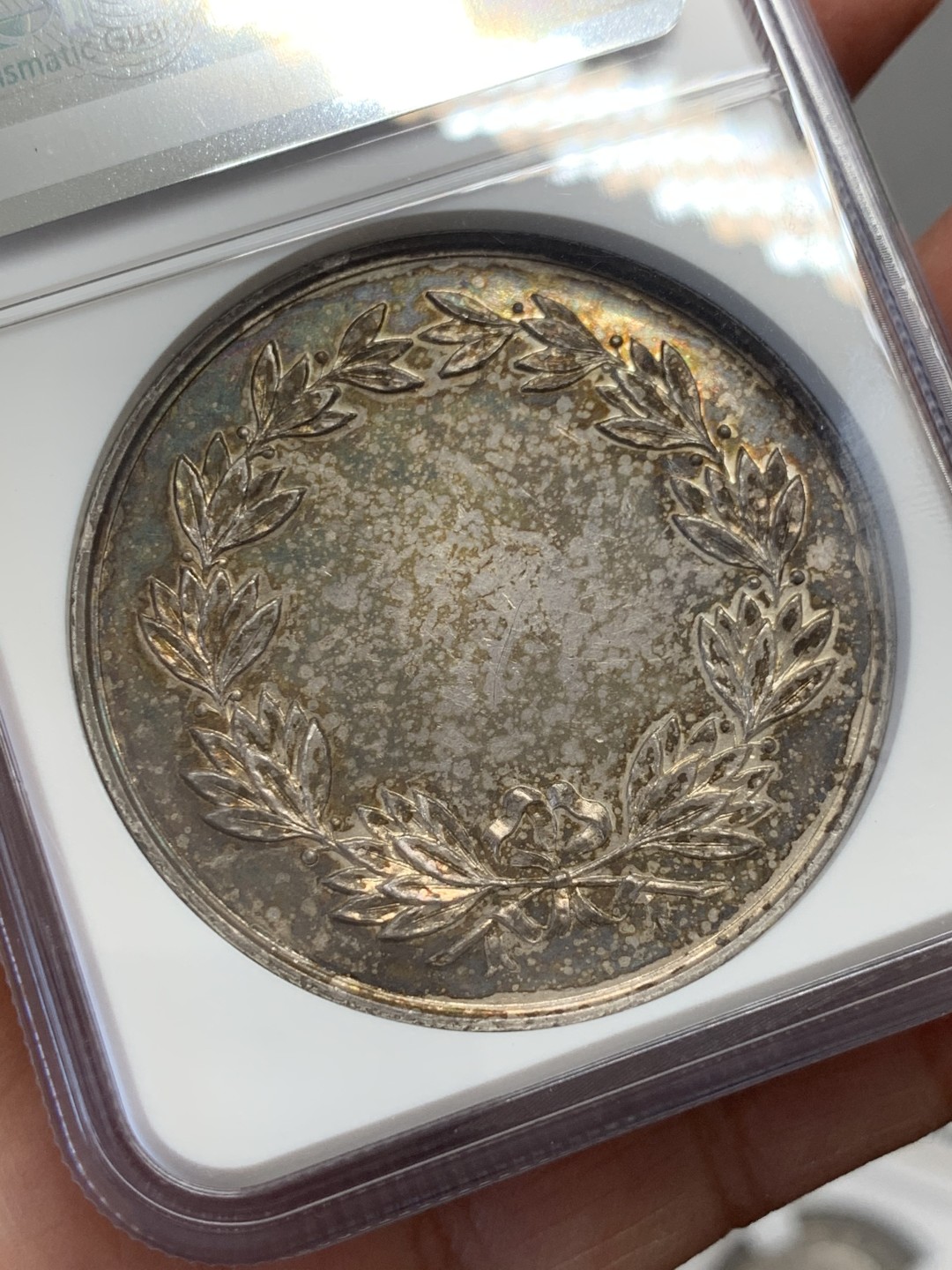 《竞宝斋》第131场-周日，周一连拍 (全场包邮) NGC MS63 德国十九世纪歌唱比赛镀银铜章 45mm大规格